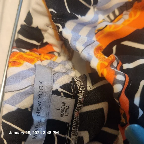 Marc New York multi pattern skirt. Black, orange, gold, blue, and white. - Picture 5 of 5